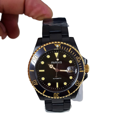 Thiết kế kinh điển của rolex đồng hồ nam Parnis PA-GMT1-33
