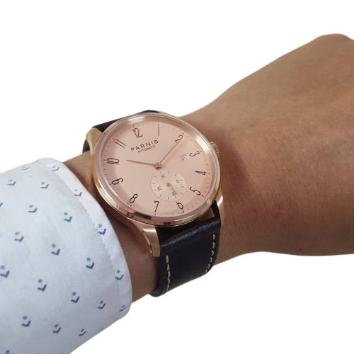 Thiết kế kinh điển của Nomos đồng hồ nam parnis PA2123-1