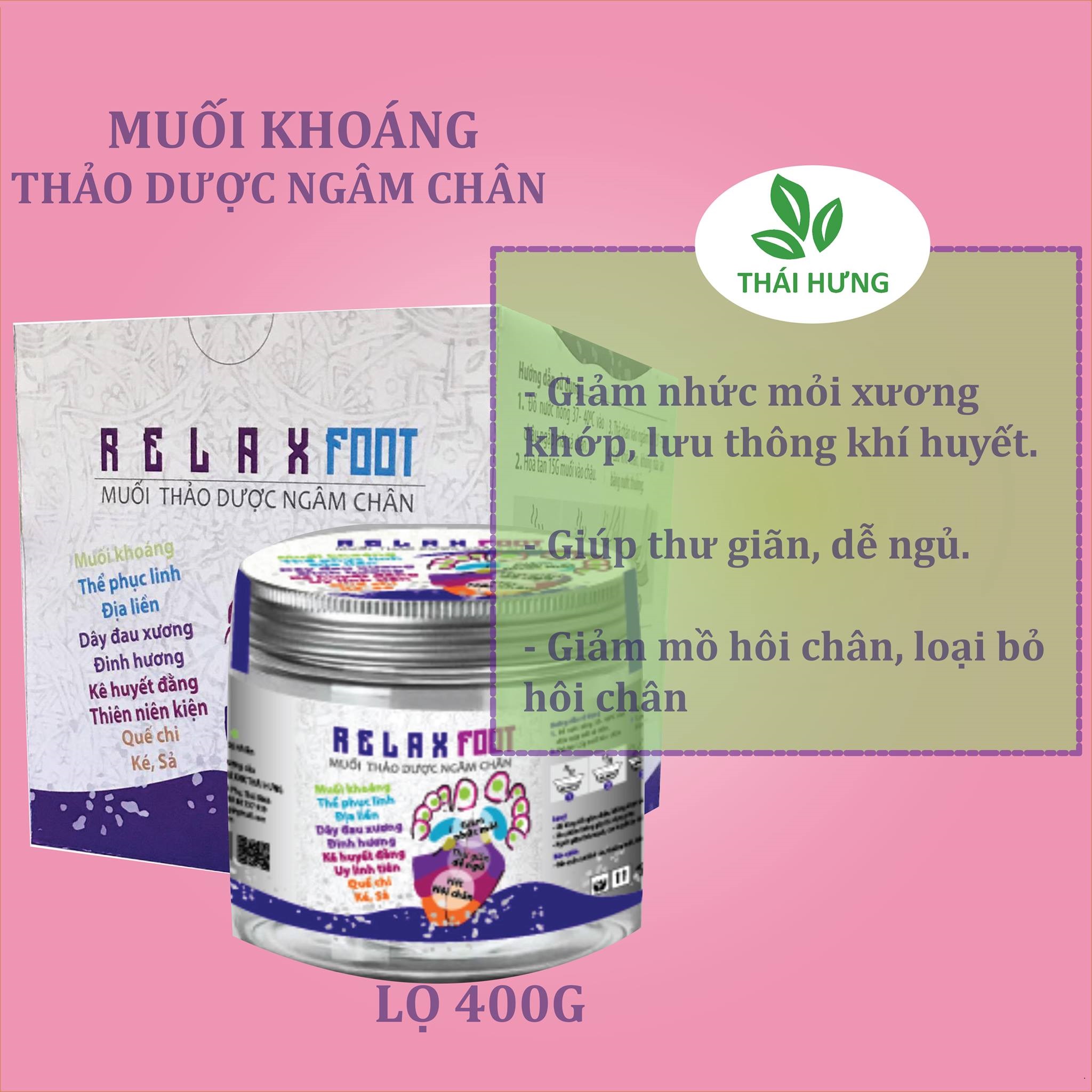Muối thảo dược ngâm chân Thái Hưng Relax Food