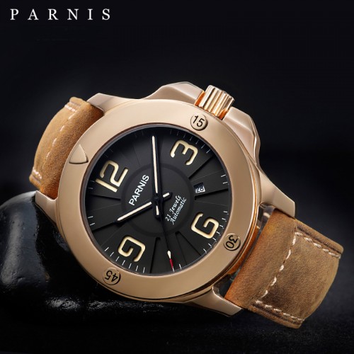 Thiết kế kinh điển của Panerai đồng hồ nam Parnis PA6035-1