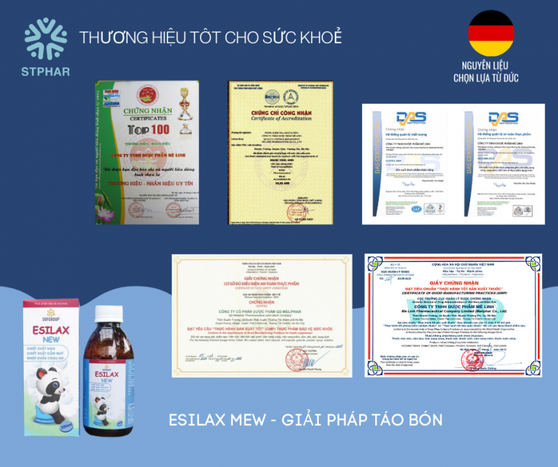 Siro hỗ trợ điều trị táo bón Esilax New