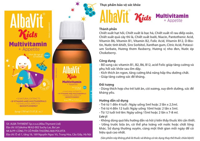 Siro ăn ngon và tăng cường đề kháng Albavit Mutivitamin (tuyển CTV 0934449922)
