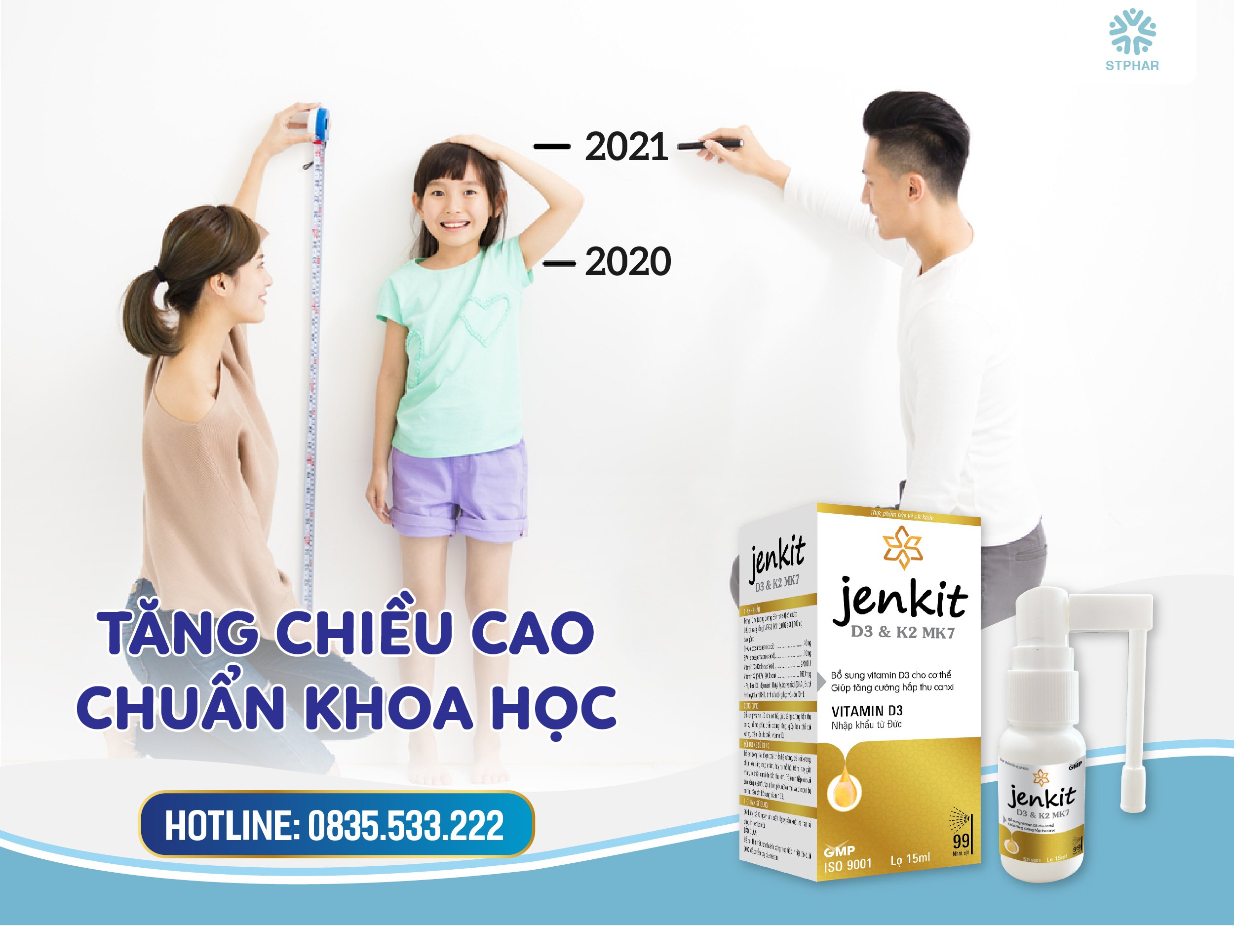 Chai xịt tối ưu chiều cao và phát triển trí não cho bé D3K2 DHA