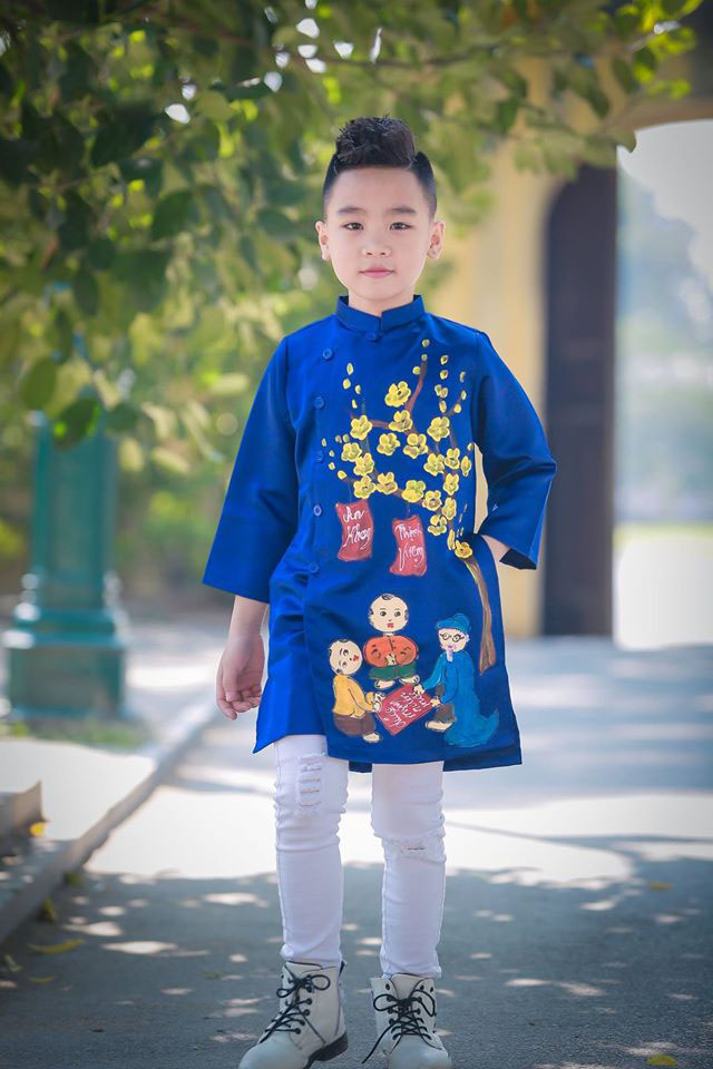 Áo dài cho bé trai đủ size từ 4-12 tuổi